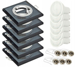 6x Oprawa halogenowa szklana kw cz+ LED GU10 5W