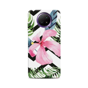 Casegadget Etui Nadruk Różowy Kwiat I Liście Xiaomi Redmi Note 9 5g