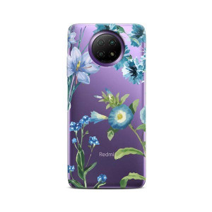 Casegadget Etui Nadruk Niebieskie Kwiaty Xiaomi Redmi Note 9 5g