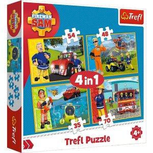 Trefl- Puzzle 4w1 Strażak Sam na ratunek