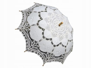 Parasolka ślubna, przeciw słońcu ażurowa, koronkowa  ecru, elegancka