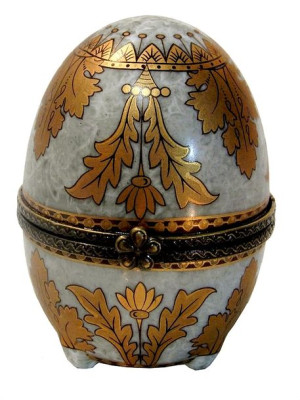 Jajko niespodzianka opakowanie na pierścionek , jajo jak pisanka porcelanow