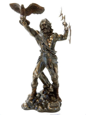 Zeus gromowładny z piorunem w ręku ojciec bogów i ludzi mitologia grecka gr