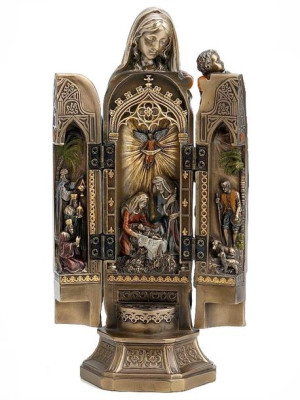 Tryptyk Boże Narodzenie figurka Marii z dzieciątkiem dla księdza