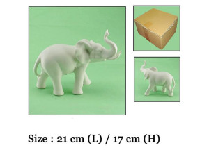 Prezent na szczęście, słoń z białej porcelany jak żywy :)