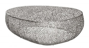 Srebrny stolik kawowy metalowy - Limes