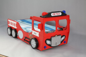 Łóżko auto dziecięce Straż Pożarna 190x90 czerwone