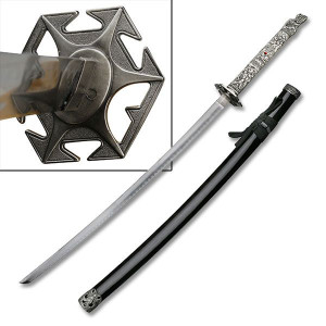 Miecz, Katana Japońska Z Piękną Tsubą Sw-05