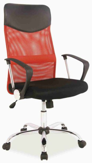 Fotel biurowy Q-025 czerwono/czarny OBROTOWY