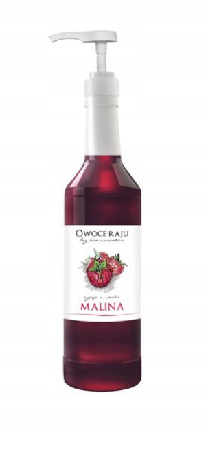 Syrop malinowy dozownik bez konserwantów 970ml