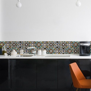 naklejka ścienna Deco Border Green Tiles 23,5 x 195 cm PVC