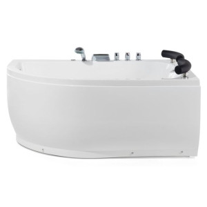 Wanna narożna LED lewa z hydromasażem 160 x 113 cm biała PARADISO