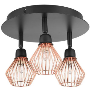 Lampa sufitowa 3-punktowa metalowa miedziana VOLGA