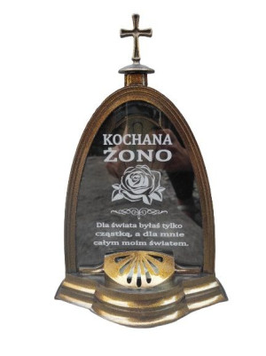 Znicz Led Kochana Żono Grawer Duży Złota