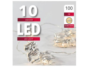 GIRLANDA lampki LED 10 diod SOWA metal