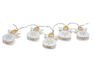 GIRLANDA LED Ledowe lampki ANIOŁKI drewniane 10LED