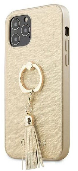 Guess Saffiano Ring | Etui do iPhone 12/12 Pro - BEIGE