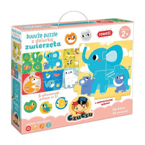 Duże puzzle z dziurką ZWIERZĘTA CzuCzu