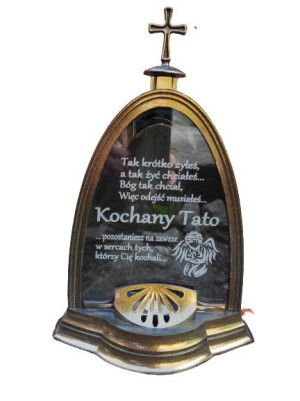 Znicz Led Kochany Tato Grawer Duży Złota