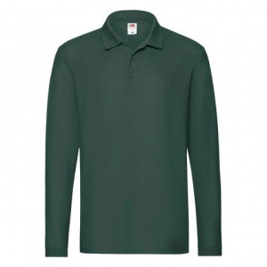 Koszulka męska Premium Polo  z długim rękawem Fruit Of The Loom Leśny Zielo