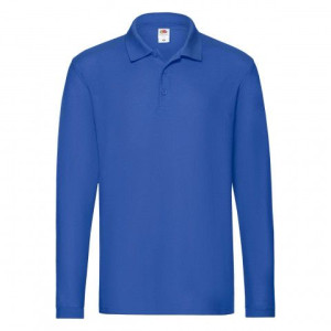 Koszulka męska Premium Polo  z długim rękawem Fruit Of The Loom Niebieski X