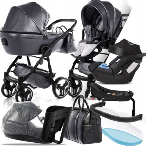 Wózek Junama 4w1 Termo 02, Cybex Aton + Baza 2-fix