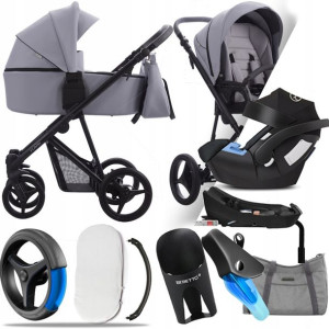 Wózek Bebetto 4w1 Flavio Pro 04, Cybex Aton + Baza