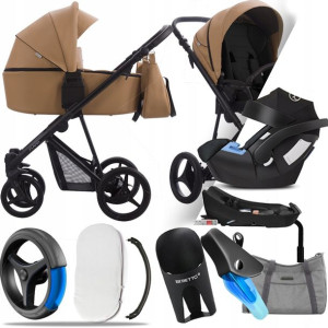Wózek Bebetto 4w1 Flavio Pro 03, Cybex Aton + Baza
