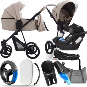 Wózek Bebetto 4w1 Flavio Pro 02, Cybex Aton + Baza