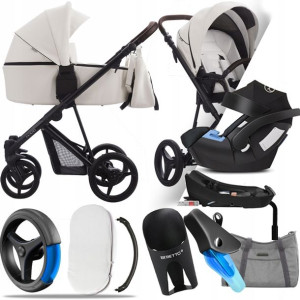 Wózek Bebetto 4w1 Flavio Pro 01, Cybex Aton + Baza