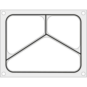 Matryca forma do zgrzewarki Duni DF10 na tackę trójdzielną 227x178 mm - Hen