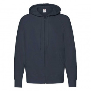 Bluza męska z kapturem i zamkiem Lightweight Fruit of the Loom Ciemnogranat