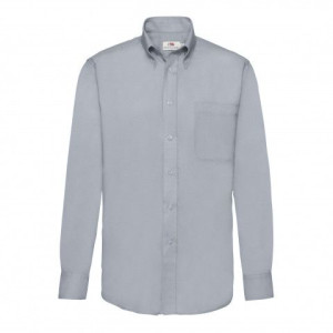 Koszula męska z długim rękawem Oxford Fruit of the Loom Oxford Grey 3XL
