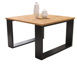Stolik kawowy ława MERC 65cm x 65cm, dąb craft złoty