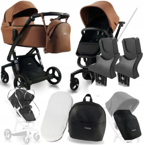Wózek I-stop 2w1 Ibebe Eco Is22 I + Adaptery Cybex