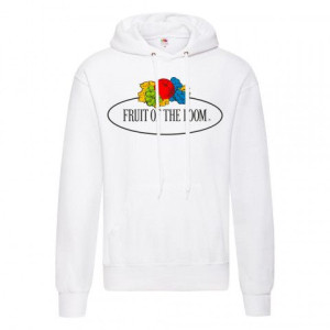 Bluza męska z kapturem Vintage z dużym logo Fruit of the Loom Biały XL
