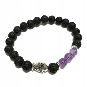 Bransoletka z Kamieniami - - Fish Amethyst