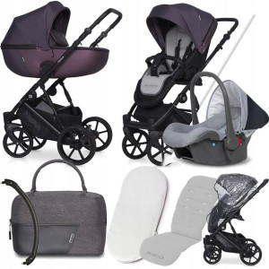Wózek Riko 3w1 Nesa 03 Plum I Fotelik 0-13 Kg