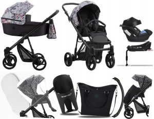 Wózek 4w1 Bebetto Nitello 10 I Cybex Aton 5 + Baza