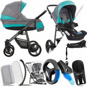 Bebetto 4w1 Vulcano V02 Gr | + Cybex Aton 5 Baza
