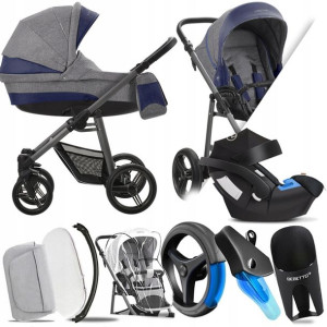 Bebetto 3w1 Vulcano V06 Gr |+ Fotelik Cybex Aton 5