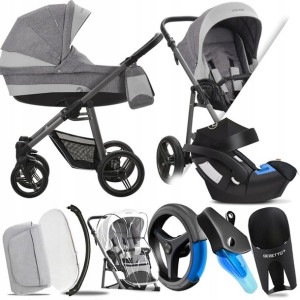 Bebetto 3w1 Vulcano V03 Gr |+ Fotelik Cybex Aton 5