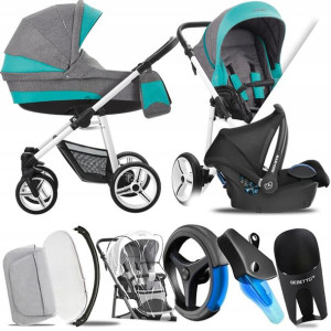 Bebetto 3w1 Vulcano V02 B/cz|+ Maxi-cosi Cabriofix