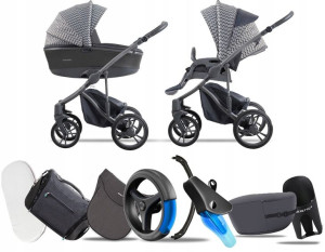 Bebetto 2w1 New 2020 Bresso Grey 25 |+ Akcesoria