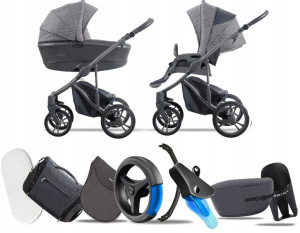 Bebetto 2w1 New 2020 Bresso Grey 23 |+ Akcesoria