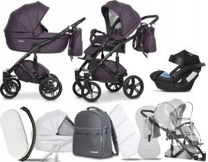 Riko Naturo Ecco 01 Wózek 3w1, Fotelik Cybex Aton