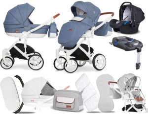 Riko Naturo 05 Wózek 4w1, Fotelik Kite Baza Isofix
