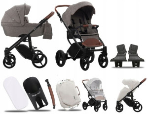 Wózek 2w1 Bebetto Luca 11 Cza|+ Adaptery Maxi Cosi