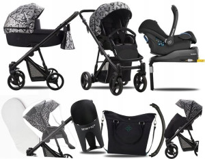 Wózek 4w1 Bebetto Nitello 02 Cz|+ Zestaw Maxi Cosi