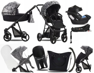 Wózek 4w1 Bebetto Nitello 02 Cz || + Zestaw Cybex